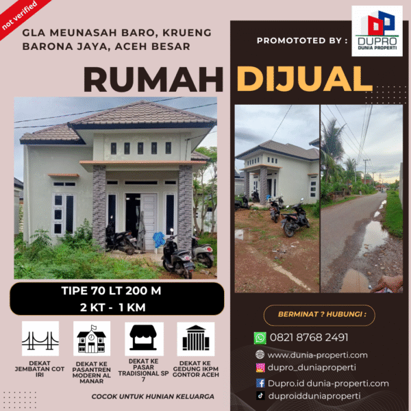 Rumah tanjung selamat (1) Rumah Minimalis Dijual Di Gla Meunasah Baro, Krueng Barona Jaya – Aceh Besar