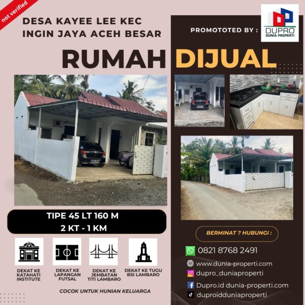 Rumah Cantik Kayee Lee Bonus Lengkap, Akses Jalan Sudah Aspal