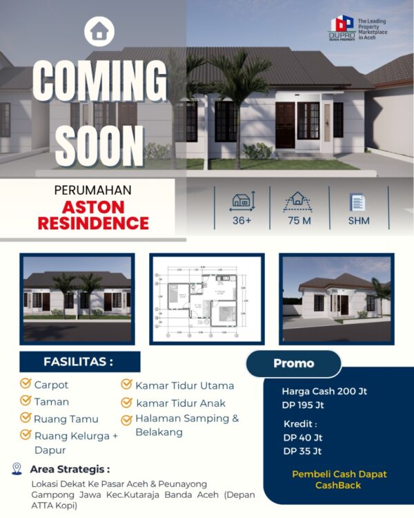 COMINGSOON Perumahan Aston Residence Modern Siap Huni Lokasi Strategis