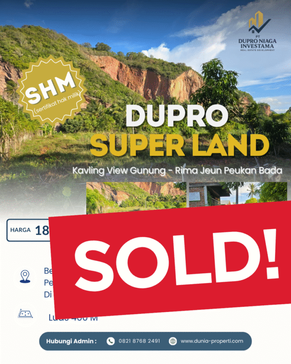 DUPRO SUPER LAND – Kavling View Gunung Rima Jeun Peukan Bada