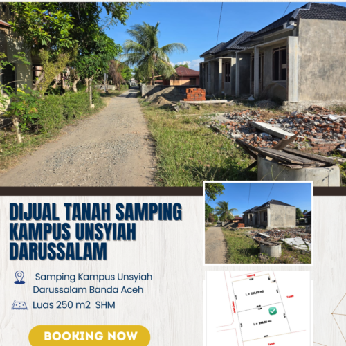 Dijual Tanah SHM 250 m² Samping Kampus Unsyiah Darussalam Banda Aceh