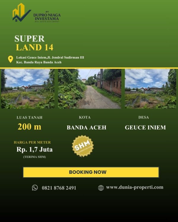 DUPRO Superland 14-Geuce Iniem, Kec. Banda Raya, Banda Aceh